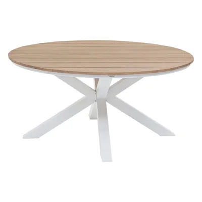 Produktbild von Gartentisch "oriengo" akazie & weiß 4-sitzer aus epoxybehandeltem aluminium - Hespéride