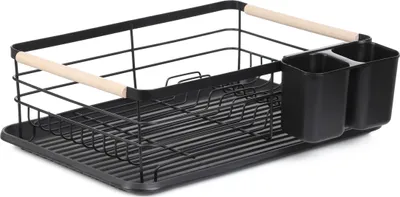 Produktbild von Geschirrabtropfer Geschirrabtropfgestell Abtropfgestell PLYSTRE schwarz 42x31x13 cm HOMLA