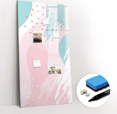 Produktbild von Magnetpinnwand Memoboard - Zubehörsatz - Schwarzer Marker + Schwamm + Magnete - 60 x 120 cm - Abstraktionsmuster