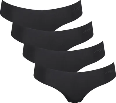 Produktbild von sloggi Damen String 4-Pack ZERO Microfibre 2.0 Hipstring - BLACK - Größe M