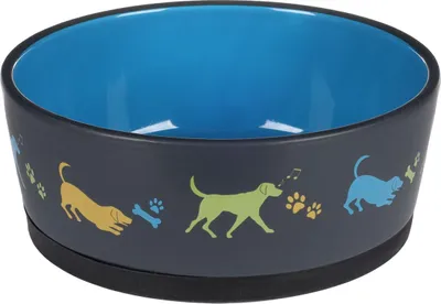 Produktbild von Flamingo Futter- und Trinknapf Cori rund dunkelgrau/blau