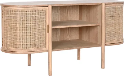 Image de Meuble TV Home ESPRIT naturel en bois d'hévéa 120 x 43,5 x 60 cm