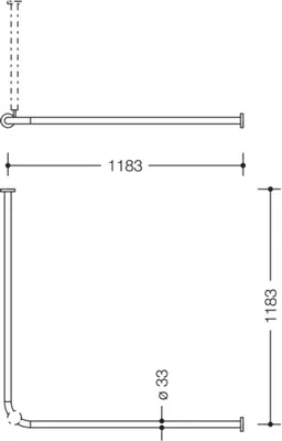 Produktbild von HEWI VH-Stange Ser 801,A1/2:1183,kürzb, 24 Ringe reinweiß