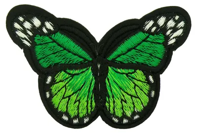 Produktbild von 1 Schmetterling Aufbügler, Applikation, 48x70mm, freie Farbwahl, Farbe:dunkelgrau-grün