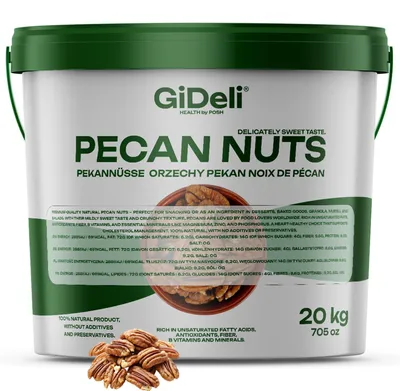 Produktbild von Pekannüsse 20kg Ungesalzen Naturbelassen Ganze Rohkost Backzutat Snack GiDeli