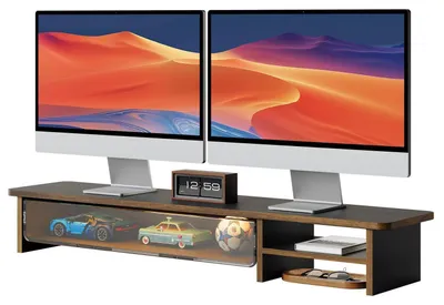 Produktbild von Monitorständer mit Acryl-Schublade 108cm Schwarz