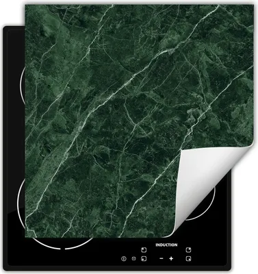 Produktbild von DarHaus Herdabdeckplatte 60x52 cm Anti Rutsch Matte Aufrollbar, grün - Marmor