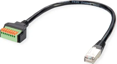 Produktbild von ROLINE Kabeladapter RJ45 Stecker zu Terminalblock, (Drucktasten), 30 cm