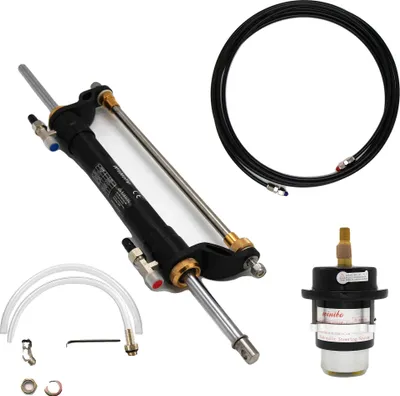 Produktbild von Hydraulisches Lenksystem, Maximale Pferdestärke 90PS, Zylindervolumen 71,1cc, Zylinderausgangskraft 232 kg, Schlauchgröße 1/4", Zylinderhub 213 mm