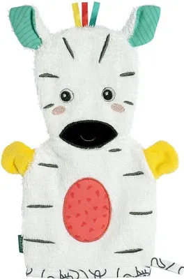 Produktbild von Waschhandschuh Zebra – Waschlappen mit Tiermotiv