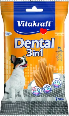 Obrázek produktu pro Vitakraft Dental 3v1 - svačinka pro psy do 5 kg - 7 tyčinek