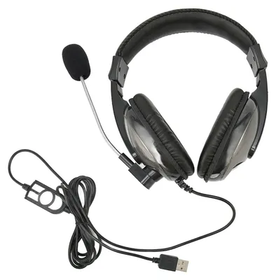 Produktbild von USB-Gaming-Headset, Kabelsteuerung, einstellbare Lautstärke mit Mikrofon für PC, Laptop, PS4