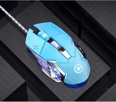 Obrázek produktu pro Herní myš, USB klávesnice, kabelové připojení, hladký povrch, modrá barva