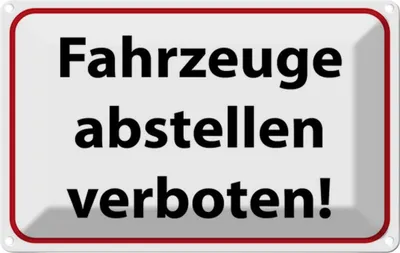 Produktbild von vianmo Blechschild 12x18 cm Fahrzeuge abstellen verboten Warnschild Hinweisschild Sicherheit Vorsicht