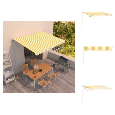 Produktbild von vidaXL Markise Manuell Einziehbar 400x350 cm Gelb und Weiß -  Markisen