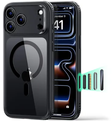 Produktbild von ESR - Classic Hybrid HaloLock MagSafe Schutzhülle für iPhone 18 Pro Max / iPhone 17 Pro Max - transparent, schwarz