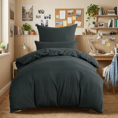 Productafbeelding van 2-Piece Bedset van 100% Microvezel in Anthraciet