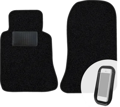 Produktbild von moto-MOLTICO Vorne Fußmatten Auto Velours Autoteppiche Schwarz Automatten Set 2-teilig passend für Mercedes-Benz E-Klasse W124 1985-1997