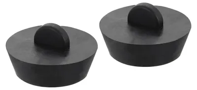 Productafbeelding van Afvoerstoppen, 2 stuks, rubber, 38-44mm, voor badkuip, wastafel, keuken, zwart