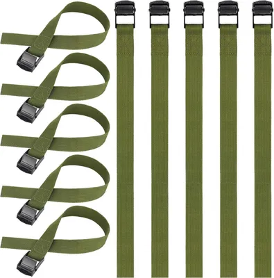 Produktbild von Hejo Spanngurte Kurz grün 40cm 10er Pack - Verstellbare Zurrgurte mit Klemmschloss