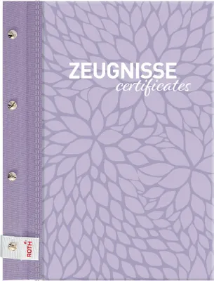 Produktbild von ROTH Zeugnismappe Pattern mit Buchschrauben - Lila Paradise - mit 12 A4 Klarsichthüllen, erweiterbar