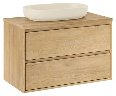 Produktbild von Waschtisch 80cm Edmé mit 2 Schubladen, Holzoptik