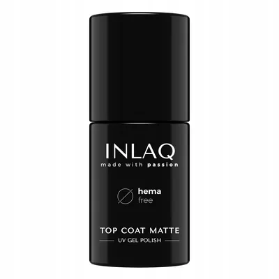 Zdjęcie produktu dla INLAQ Top Hybrydowy Matowy No Wipe Top Coat Matte 6ml HEMA Free