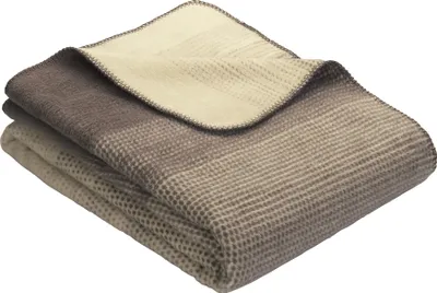 Produktbild von Ibena Bettüberwurf Egersund 220x260 cm - Baumwollmischdecke braun/natur gemustert, hochwertig und kuschelweich