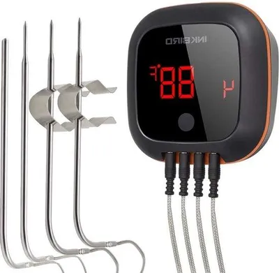 Immagine prodotto di Termometro Bluetooth per barbecue e cottura con 4 sensori, ricaricabile tramite USB