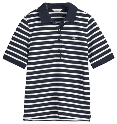 Productafbeelding van GANT Slim Striped Shield SS Pique Polo
