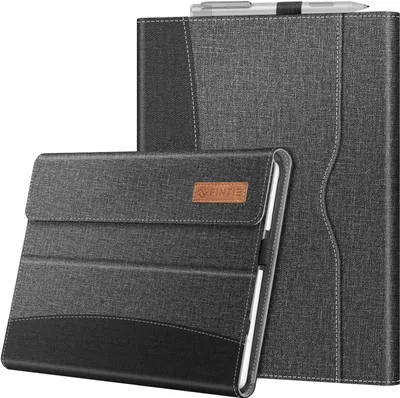 Produktbild von Fintie Hülle für Microsoft Surface Go 3 (2021) / Go 2 (2020) / Go (2018) 10 Zoll Tablet - Multi-Sichtwinkel Kunstleder Schutzhülle Cover Case mit Dokumentschlitze, Type Cover kompatibel, Grau