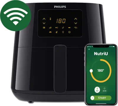 Obrázok produktu pre Philips Essential HD9280/90, Teplovzdušná fritéza, 6,2 L, 1,2 kg, Rapid Air, Samostarný, Čierna