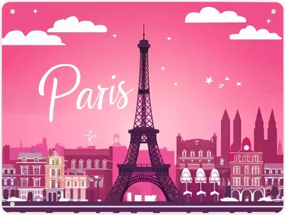 Produktbild von Paris Skyline Metallschild XL in 21x28 cm