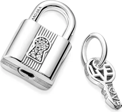 Produktbild von Pandora Charm  "Vorhängeschloss mit Schlüssel" Silber, Zirkonia