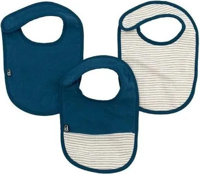 Produktbild von Baby Lätzchen 3er Set, DOMIVA, 6-12 Monate, Baumwollgaze, Indigo, Saugfähig