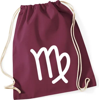 Produktbild von Huuraa Turnbeutel Jungfrau Sternzeichen Zeichen 12 Liter Burgundy Baumwolle Rucksack Geschenkidee