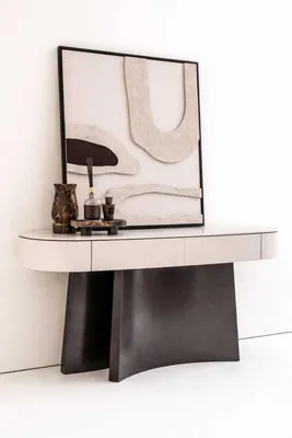 Produktbild von Moderner Konsolentisch 160 cm Beige Holz Designer Tisch Design Luxus