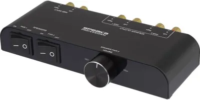 Produktbild von SpeaKa Professional 2 Port Lautsprecher-Umschalter integrierter Lautstärkeregler Schwarz