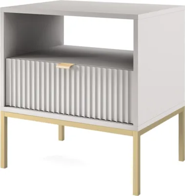 Produktbild von Masseno Nachttisch STELLARE Nachtschrank Beistelltisch für Schlafzimmer 54 x 56 x 39 cm Grau