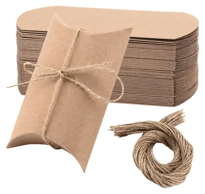 Produktbild von Solidchoice – 150 Geschenkboxen mit Kraftpapier, jeweils mit Jutebändern