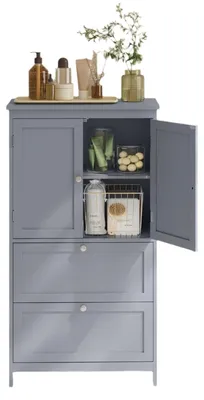 Image de Armoire de salle de bain - Armoire de cuisine - Armoire de rangement - Stabilité maximale - 30 x 60 x 110 cm