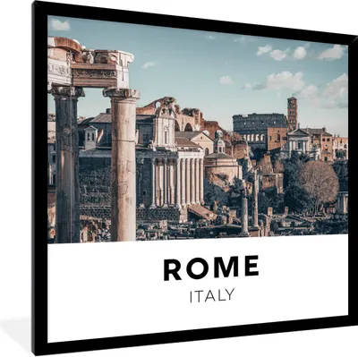 Produktbild von MuchoWow® Gerahmtes Poster Rom - Italien - Architektur 40x40 cm - Poster mit Schwarzem Bilderrahmen Wandposter Rahmen Foto Bilder - Mit Rahmen - Wanddekoration Schlafzimmer