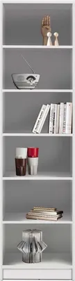 Produktbild von Bücherregal - Weiß - 54 x 198 cm - 1 fester Boden - 4 Einlegeböden