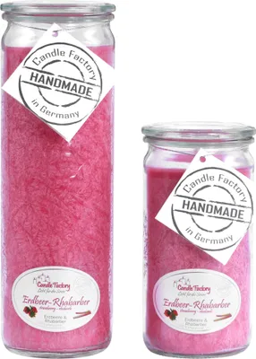 Produktbild von Candle Factory Kerzen-Set Erdbeer-Rhabarber Big + Mini Jumbo Duftkerze
