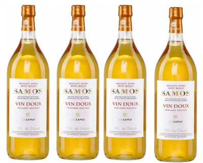 Produktbild von Samos Wein Vin Doux 4x 1,5l Likörwein weiß  P.D.O. | 15% Vol. | Aus Girechenland