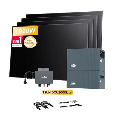 Produktbild von Powerness Balkonkraftwerk Speicher, TSUN DCU2000Lite mit DB2000 Lite Erweiterungsakku & 800W Mikrowechselrichter& 1920W Solarmodule, 2400W PV Input