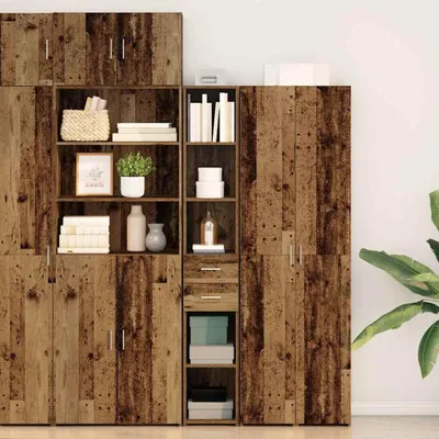 Immagine prodotto di vidaXL Libreria con cassetti in legno di recupero 30 x 42,4 x 185,2 cm