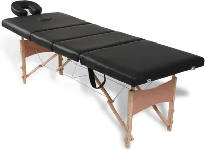Produktbild von vidaXL Massageliege Klappbar 4-Zonen mit Holzgestell Schwarz