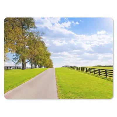 Produktbild von MuchoWow® Mauspad Mousepad Wolken - Bäume - Straße 23x19 cm - Mousepads - Maus Mat - Pad - Mausunterlage - Schreibtischunterlage - Mauspad