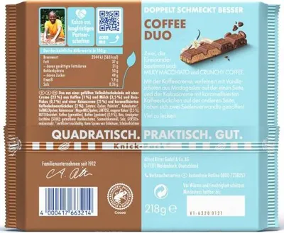 Zdjęcie produktu dla Ritter SPORT 5979546003 Ritter SPORT Coffee Duo Schokolade 218,0 g